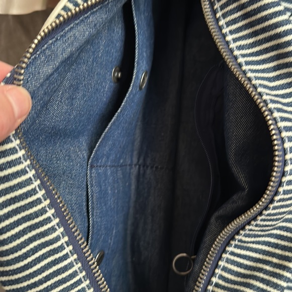 KAPITAL style / Armani Jeans Canvas/Leather Women's Satchel Hand Bag 13" x 9" - Picture 11 of 12